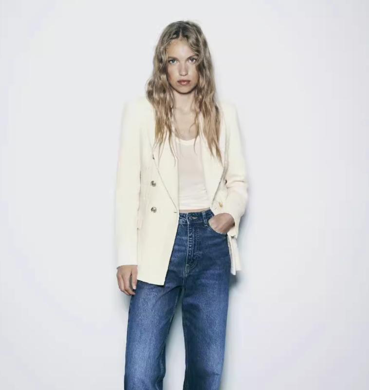 ZARA 트위드 하프자켓, 아이보리더블자켓, 하프블레이저, 항공배송5일소요 7609516