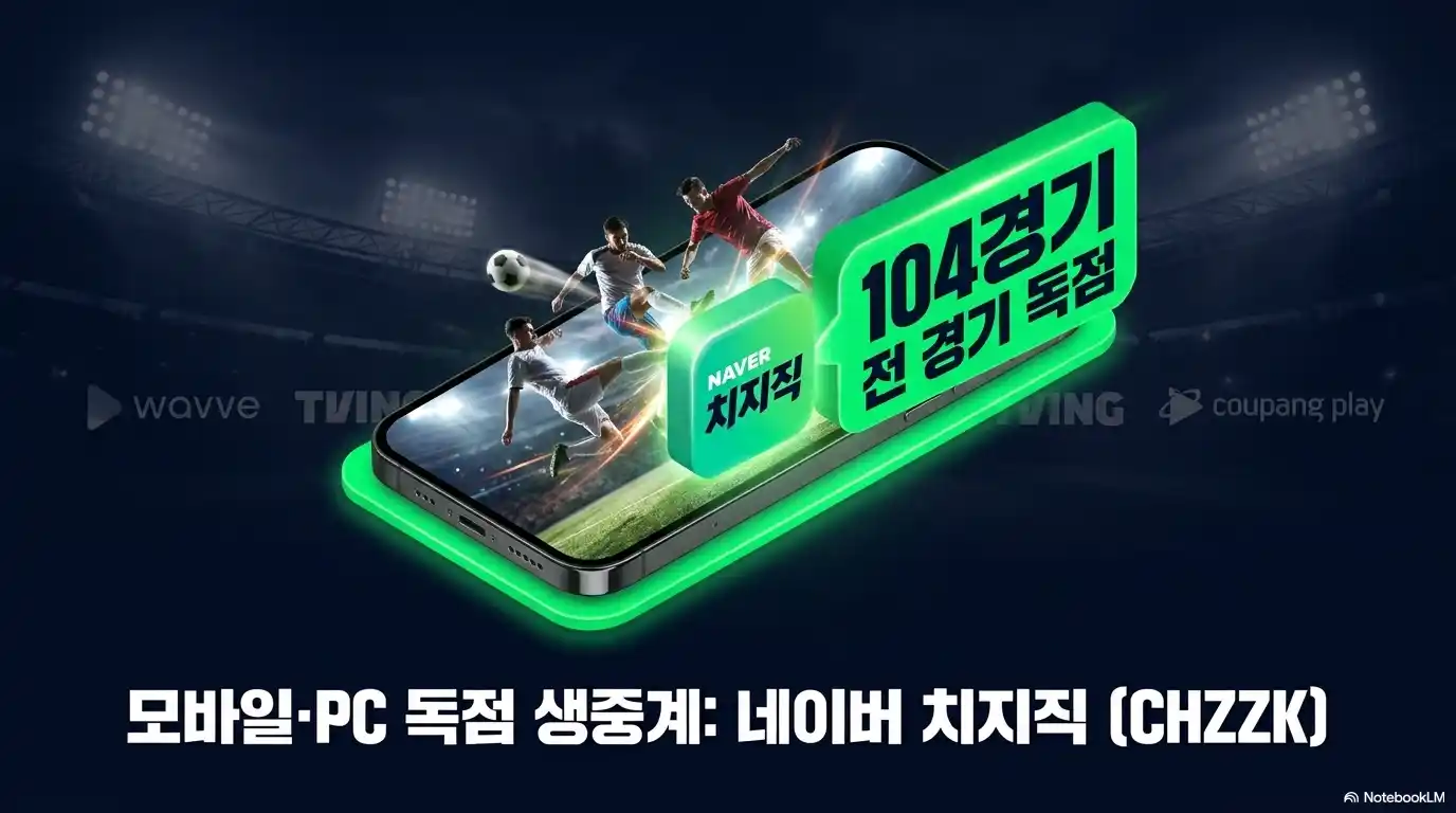 네이버 치지직 CHZZK 2026 월드컵 104경기 전 경기 모바일 PC 독점 생중계 안내