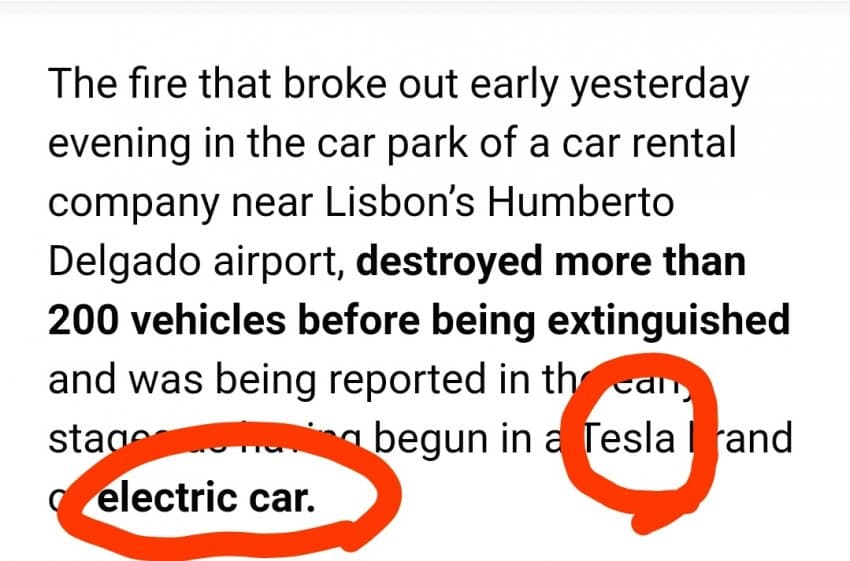 리스본 테슬라 화재