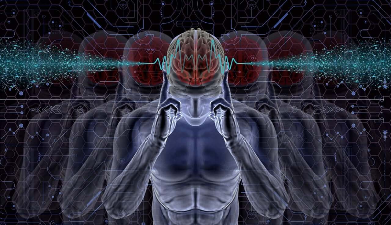 요가와 뇌파 변화/ 인간과 놔파를 나타내는 사진