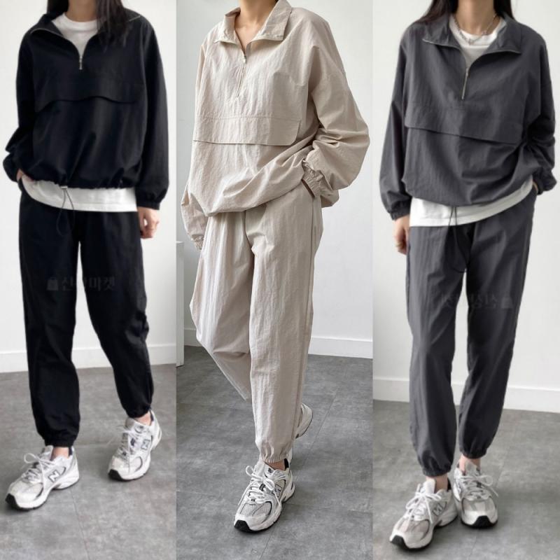 여성 땀복 빅사이즈 운동복 아노락 트레이닝세트