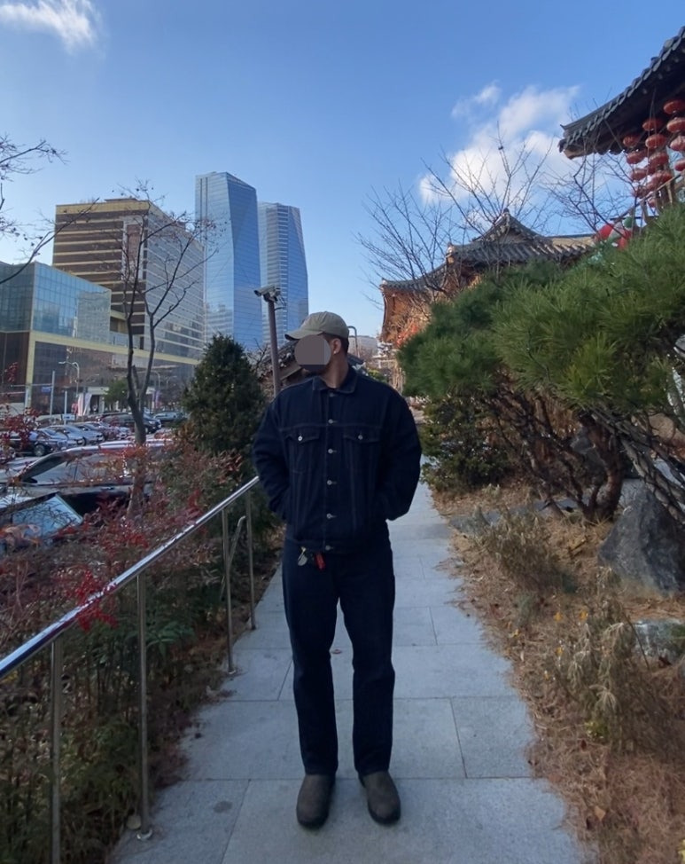 데일리룩('25. 12. 14.)폴로랄프로렌 더블알엘 가먼트다잉 트윌 볼캡, 무신사스탠다드 생지 데님 트러커 재킷, 무신사스탠다드 생지 데님 팬츠, 블런드스톤 585 러스틱브라운