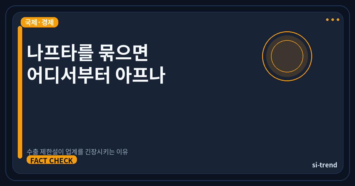 나프타 수출 제한 업계 비상 썸네일