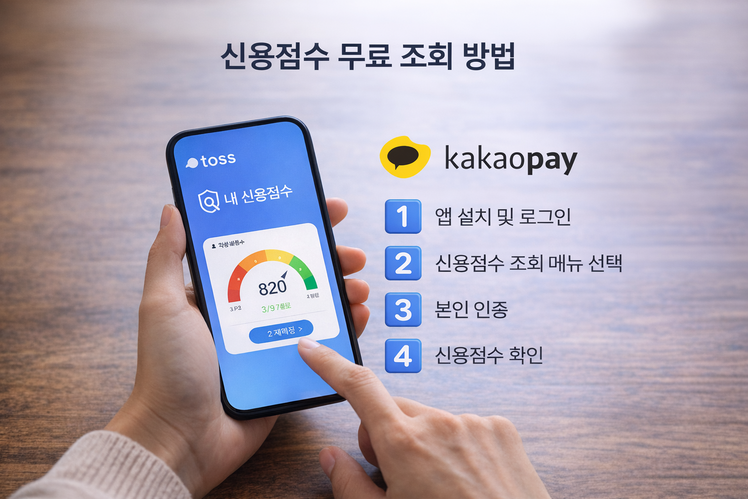 온라인 신용조회 서비스를 이용해 신용점수를 확인하는 화면 이미지