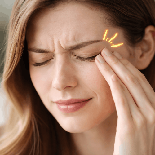 눈 밑 떨림을 경험중인 여성