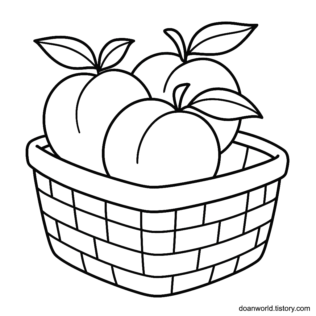 복숭아 색칠공부 도안