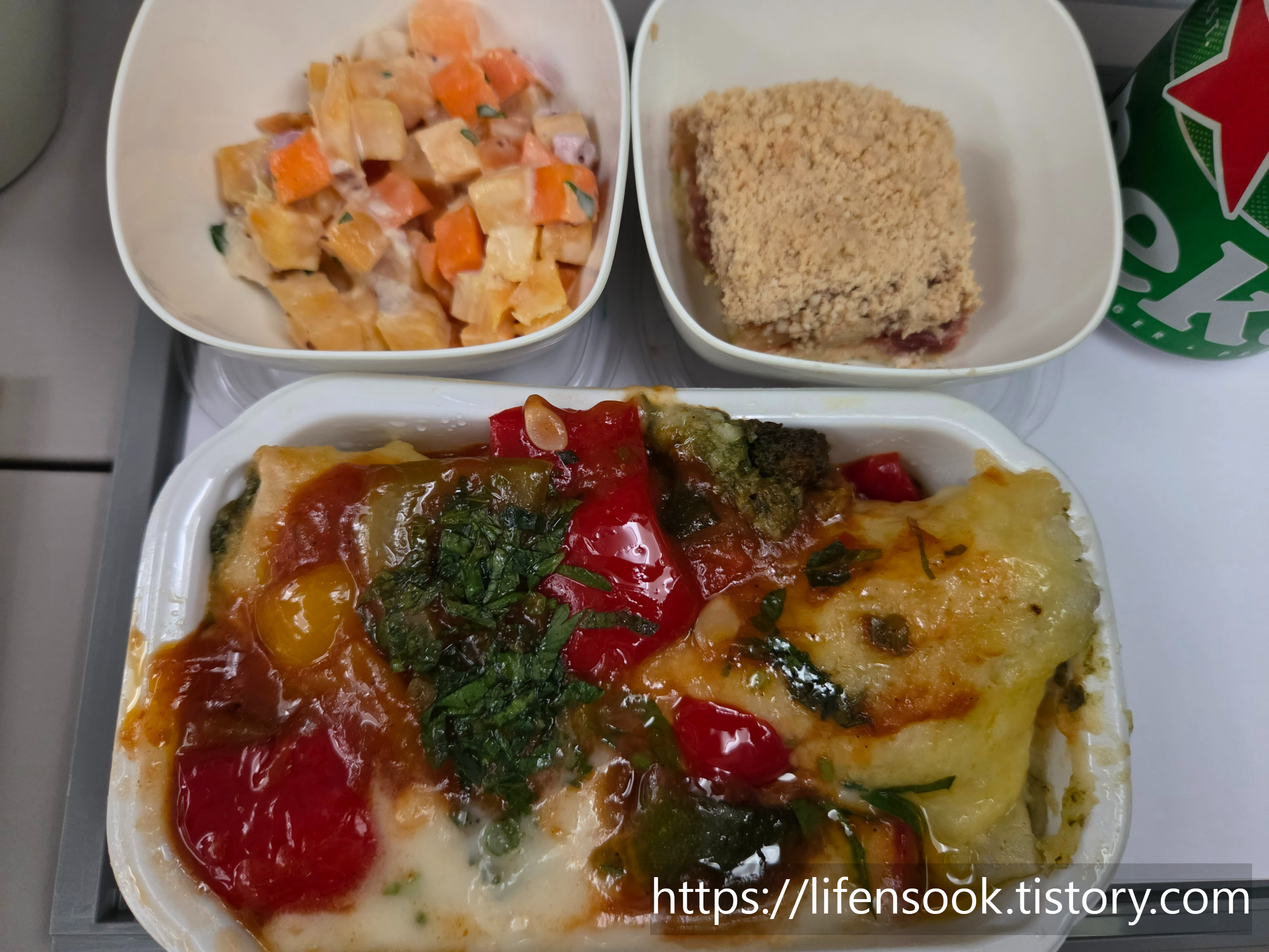 대한항공 오클랜드 - 인천 두 번째 일반 기내식 파스타