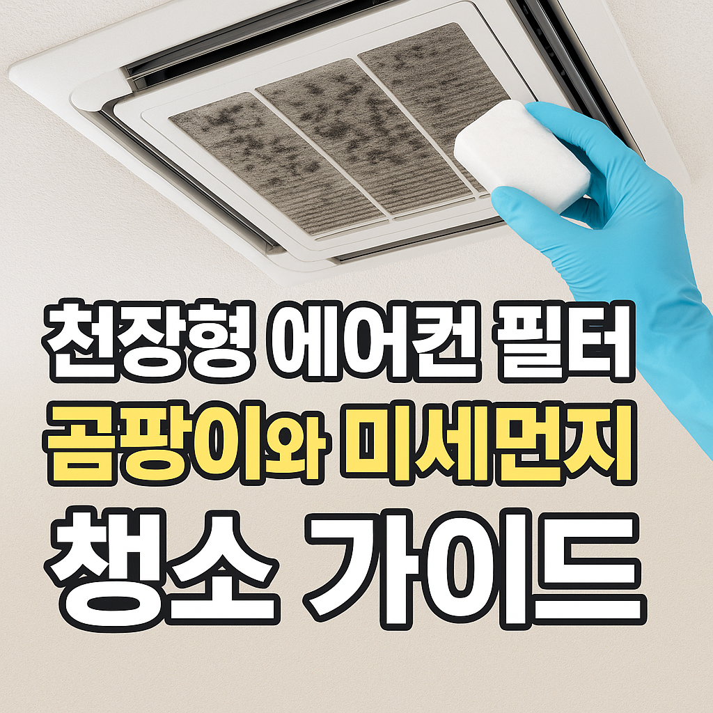 [찌든 때 없이 산다 27]🌪 천장형 에어컨 필터, 곰팡이와 미세먼지 싹! 청소 가이드