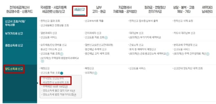 양도소득세신고방법