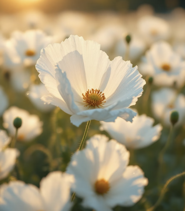 순수함 속에 숨은 약속&amp;#44; 흰색 양귀비