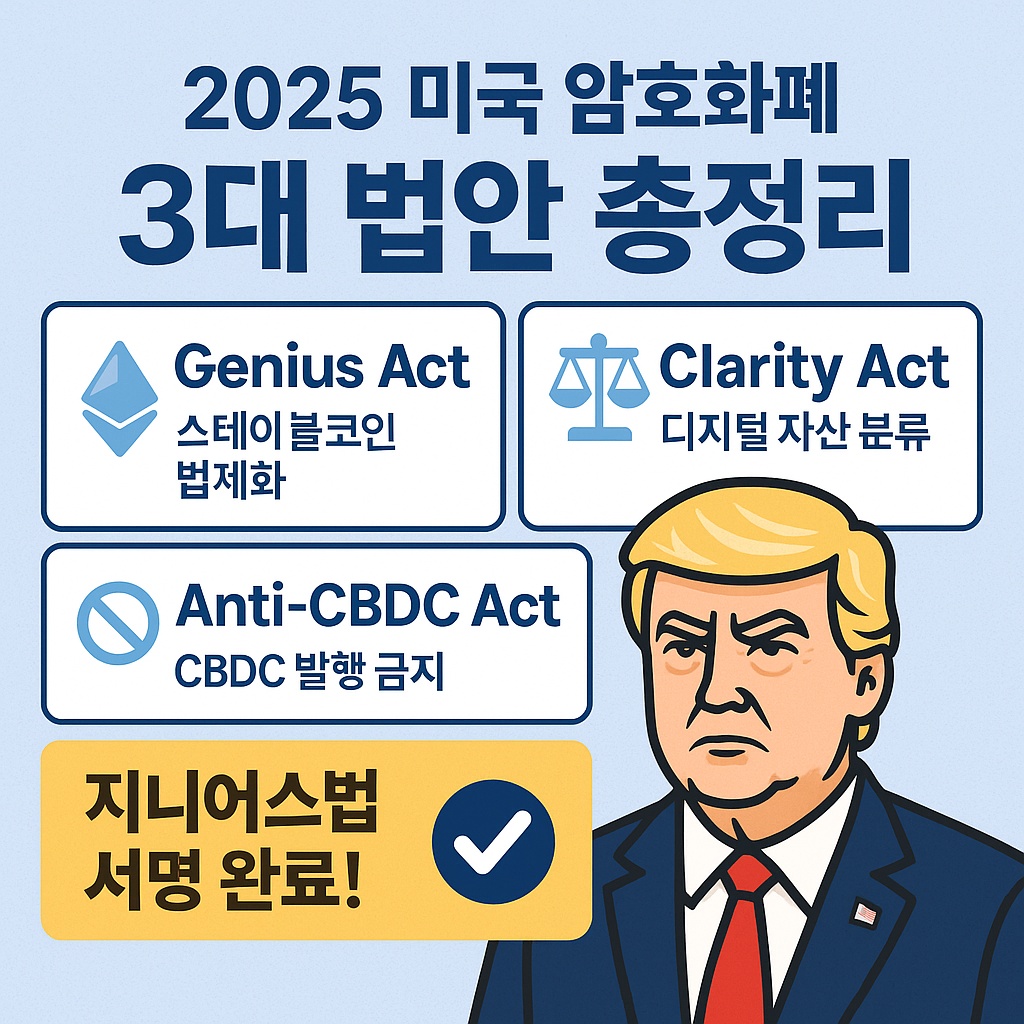 2025 미국 암호화폐 3대 법안 총정리