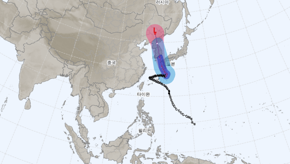 태풍 카눈 경로