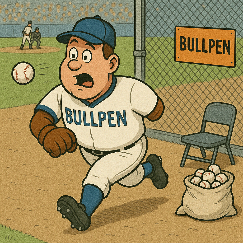 야구 불펜 투수 관련 코믹한 이미지
