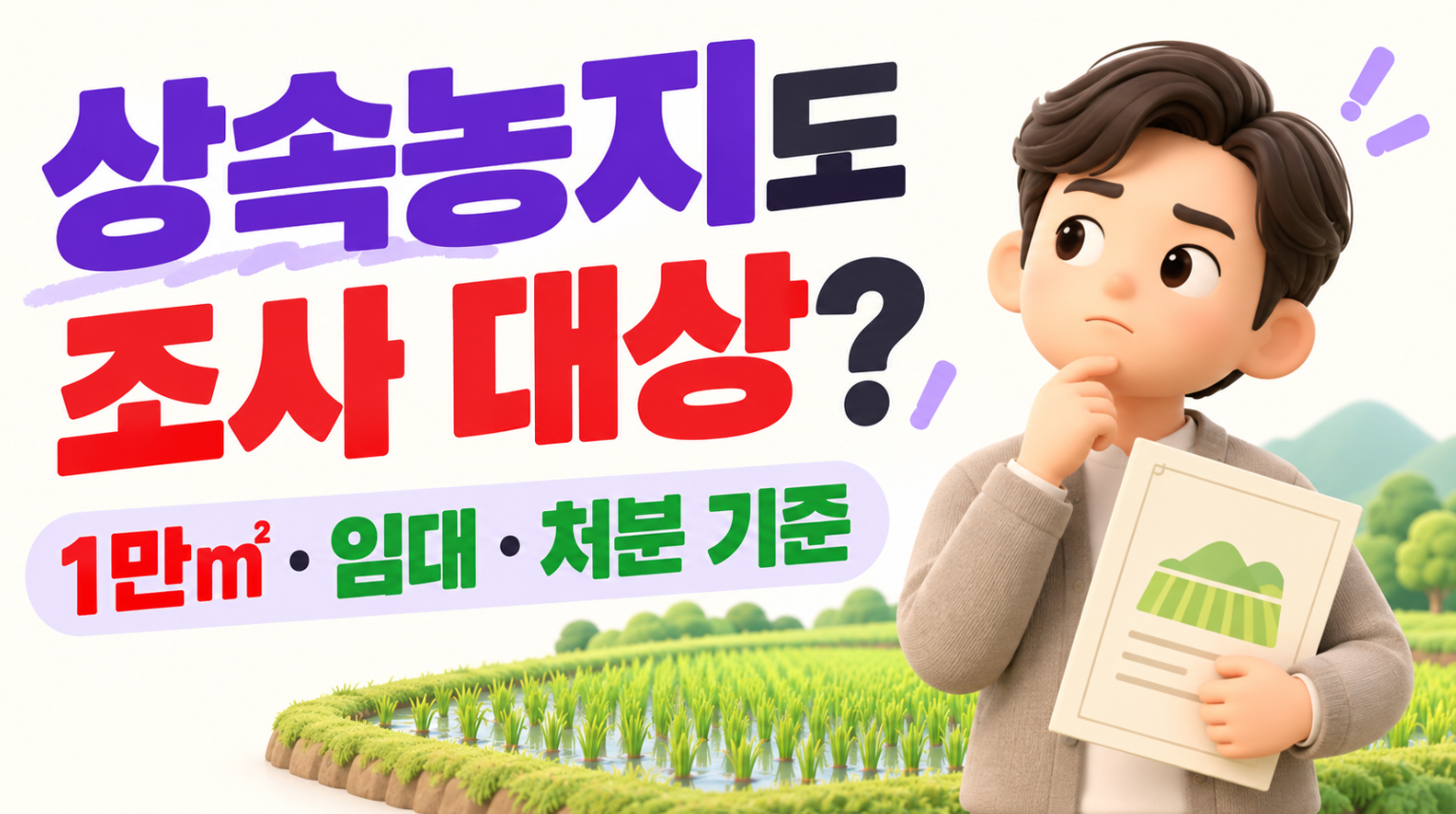 상속받은 농지도 농지 전수조사 대상일까?|상속농지 1만㎡·임대·처분 기준 총정리