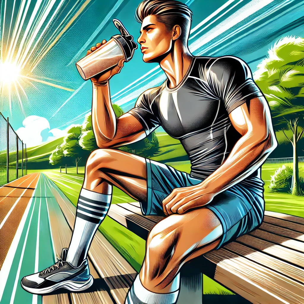 영양 보충하는 남성 그림