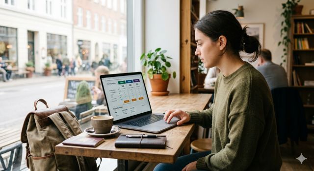 나트랑 항공권 예약과 여행자 보험 비교하는 여행 준비 장면