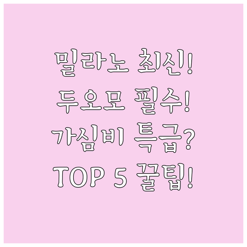 밀라노 2024년 신상 호텔부터 두오..