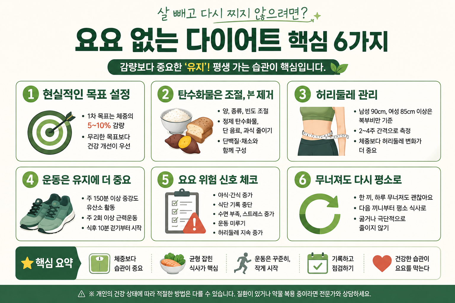 평생 지속 가능한 다이어트, 굶지 않고 체중 유지하는 생활습관