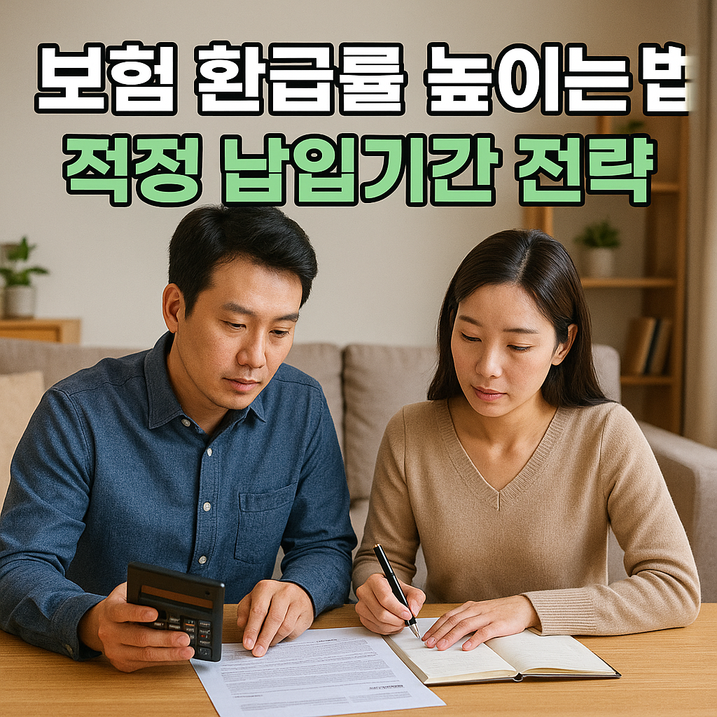 보험 환급률과 납입기간 전략을 고민하는 부부