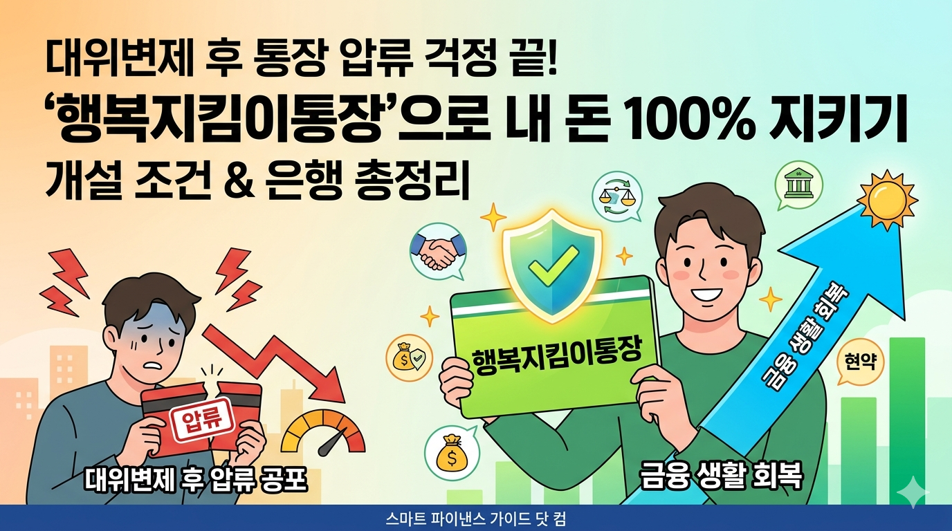 대위변제 통장 압류 방어, 행복지킴이통장 개설 조건 및 취급 은행 총정리를 안내하는 스마트 파이낸스 가이드 닷 컴 블로그