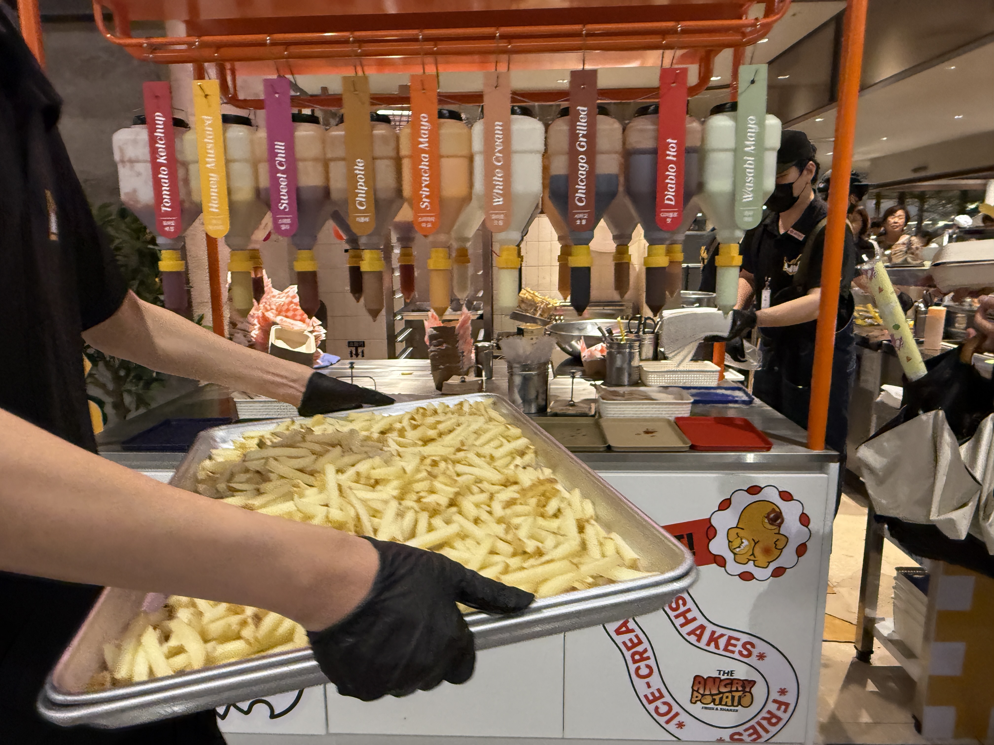 앵그리포테이토 내돈내산 후기 현대백화점 중동점 팝업 꿀조합 치폴레 폴드포크