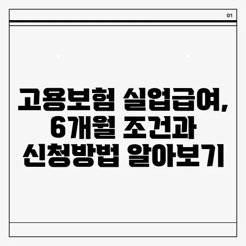 고용보험 실업급여, 6개월 조건과 신청방법 알아보기