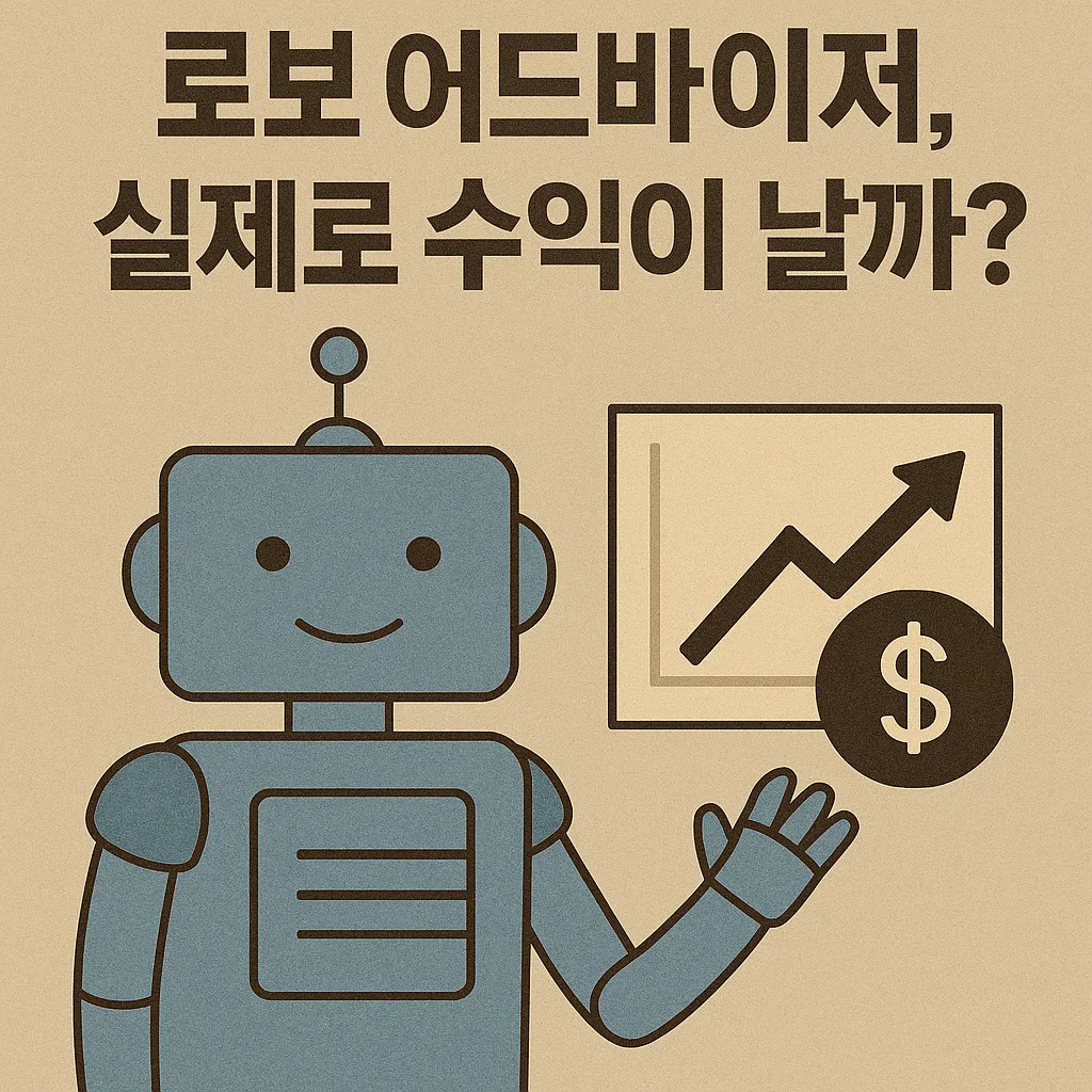 로보-어드바이저와-수익률-그래프를-함께-표현한-일러스트-이미지