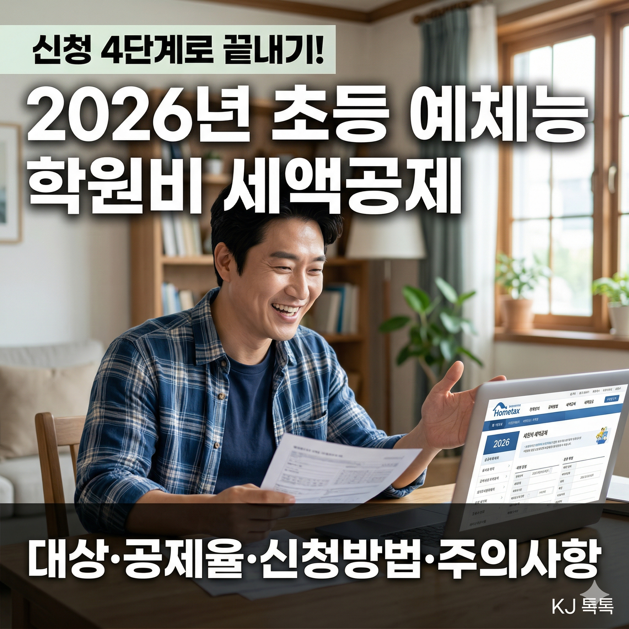 2026년 초등 예체능 학원비 세액공제 완벽 정리 — 대상·공제율·신청방법·주의사항