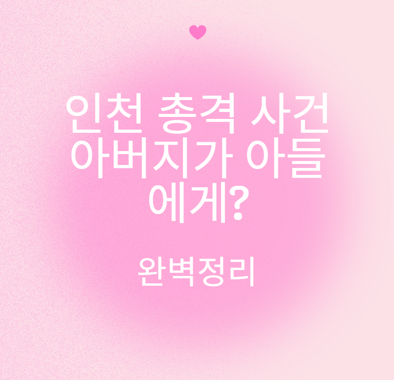 인천 총격 사건 아버지가 아들에게?