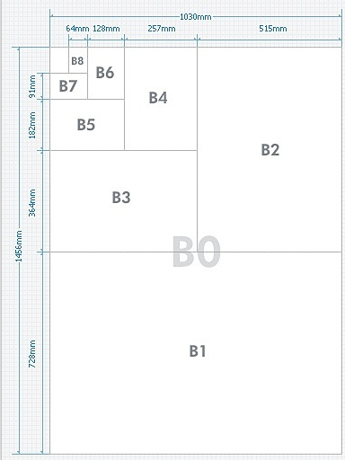 A4, B4 용지 크기 비교