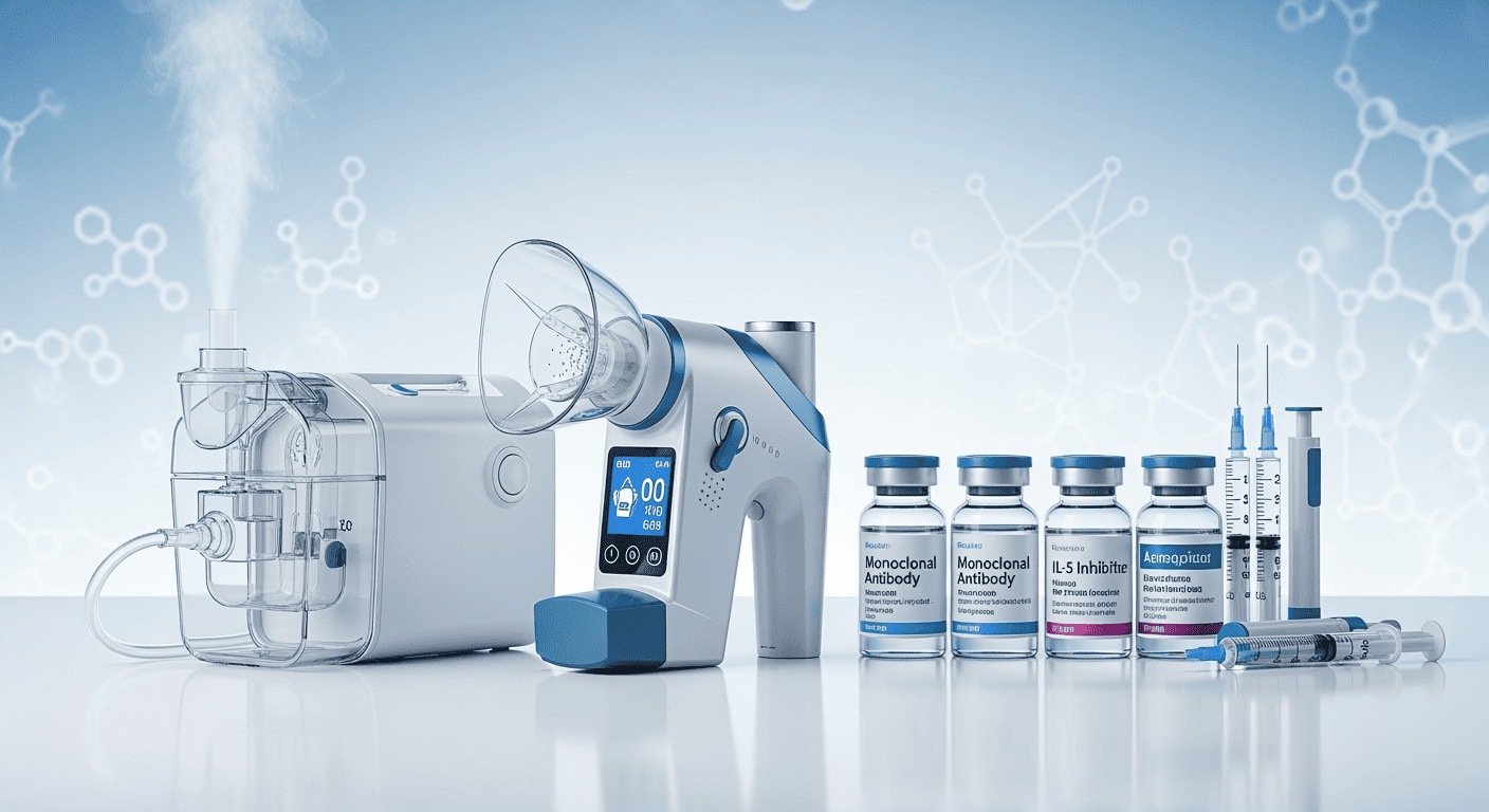 천식 치료약물과 다양한 기기들