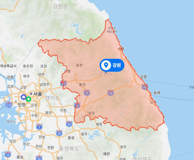 강원도지도