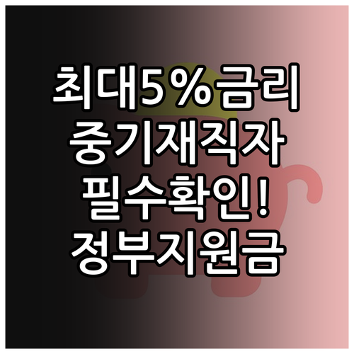 중소기업 재직자 우대형 적금 가입 요..