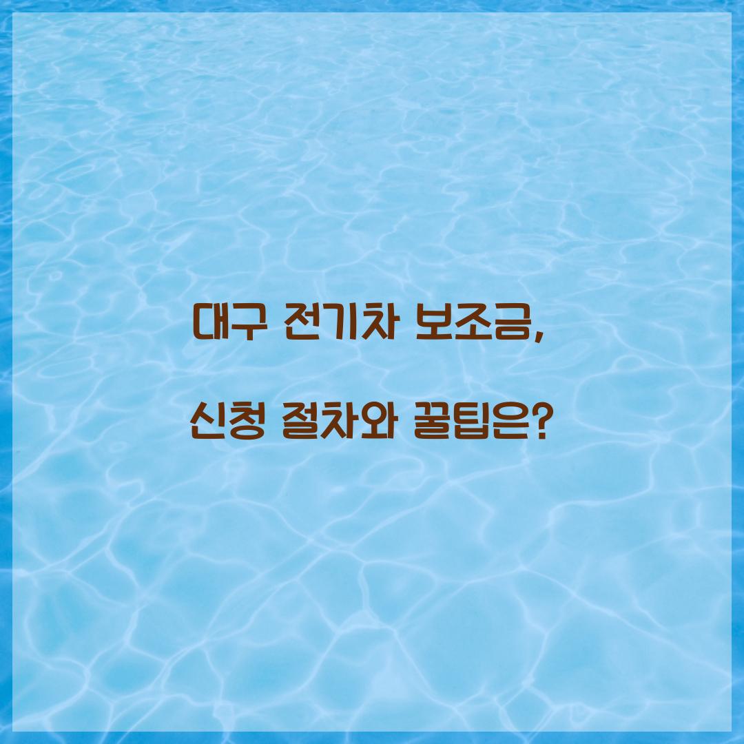 대구 전기차 보조금