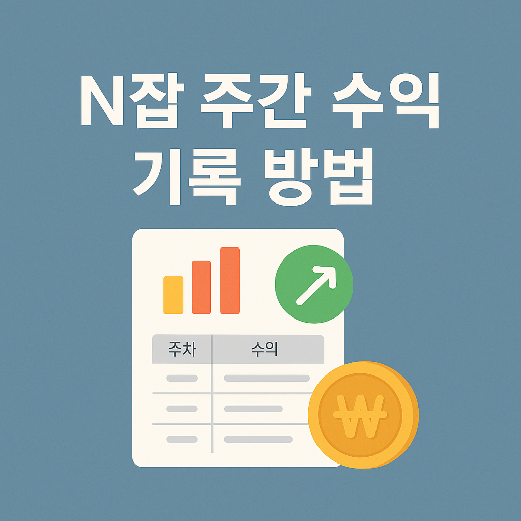 N잡 주간 수익 기록 방법 (공개 가능한 범위)