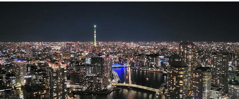 테라스에서 본 야경 스카이트리