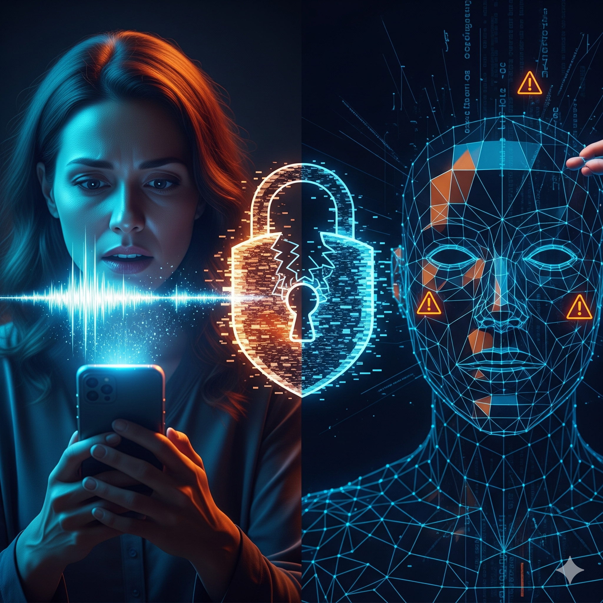 AI 범죄로 인한 신뢰의 붕괴를 묘사한 이미지