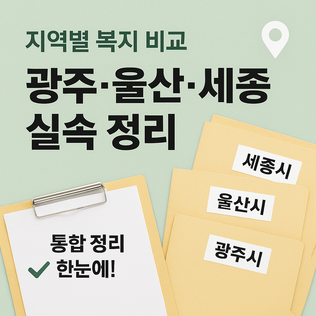 [6편] 광주&middot;울산&middot;세종 복지 혜택 총정리 &ndash; 실속 있는 지역 복지 정보 모음