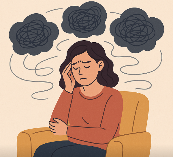 불안과의 공존에 대한 일러스트 이미지
