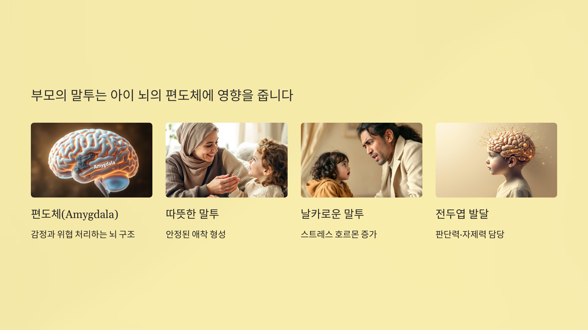 부모의 말투는 아이 뇌의 편도체에 영향을 줍니다