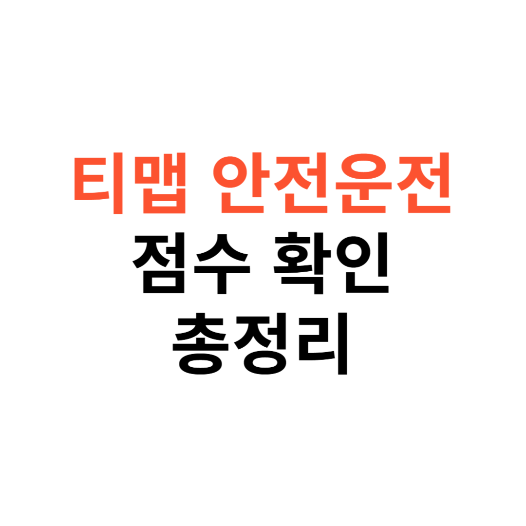 티맵 안전운전 점수