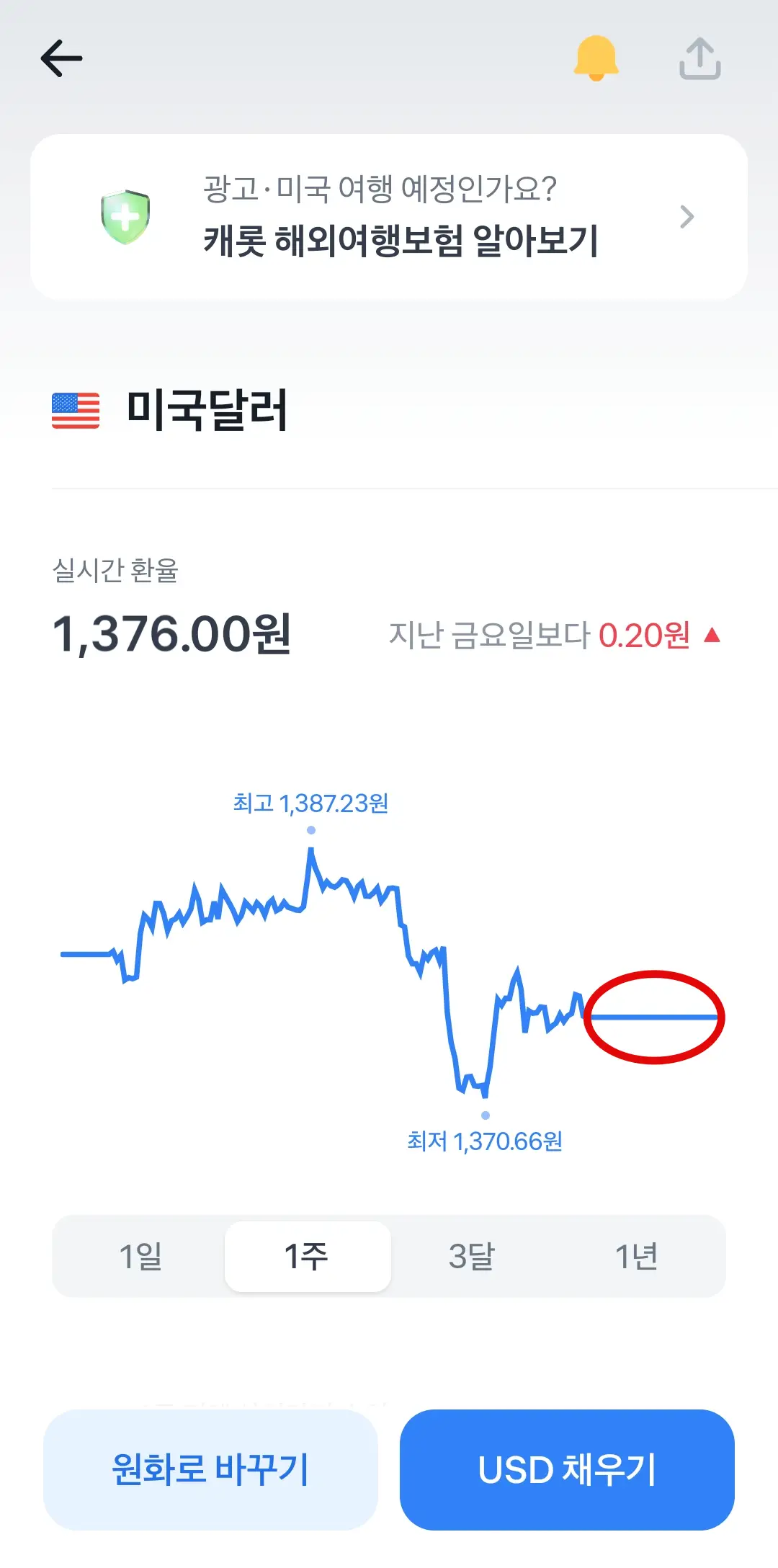 주말 외화시장 그래프