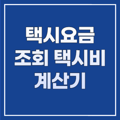 택시요금 조회 택시비 계산기