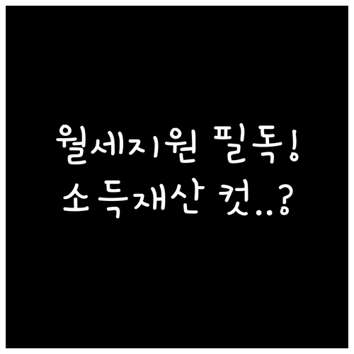 무주택 청년 월세 지원 사업 소득 재..