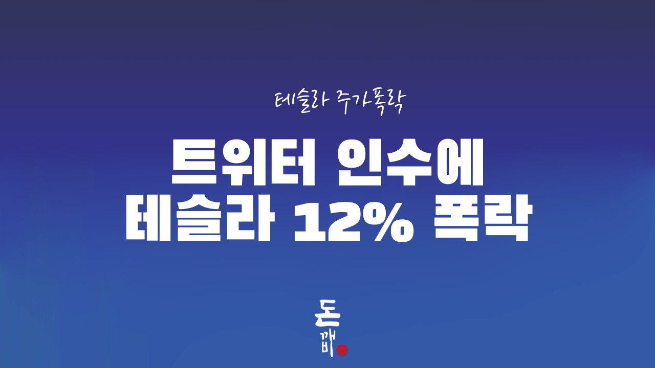 테슬라 트위터 인수에, 12% 폭락