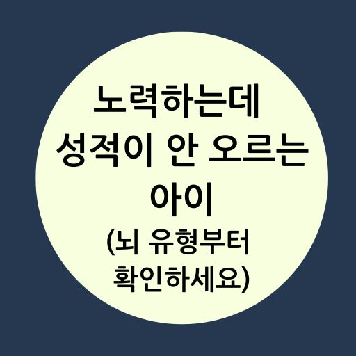 노력하는데 성적이 안 오르는 아이 뇌유형 부터 확인하세요!