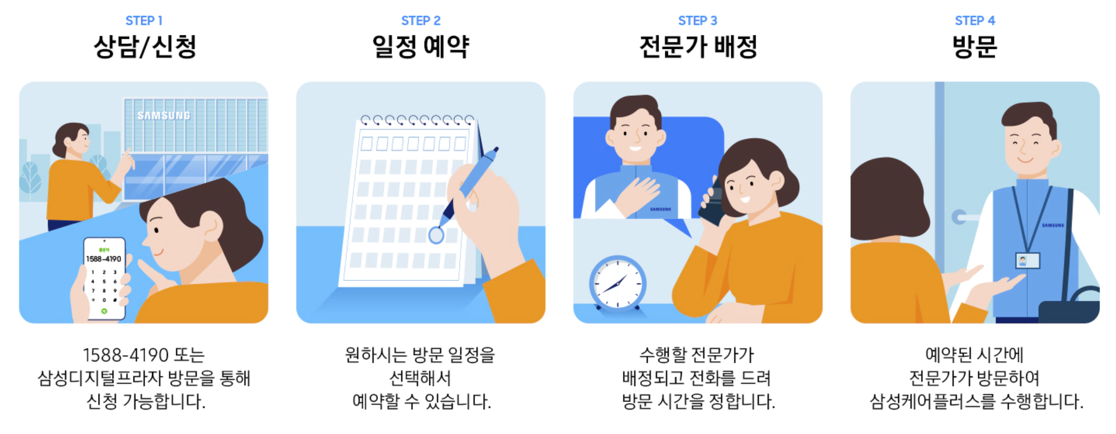 삼성전자 에어컨 청소 삼성케어플러스 이용 안내, 비용, 예약 바로가기
