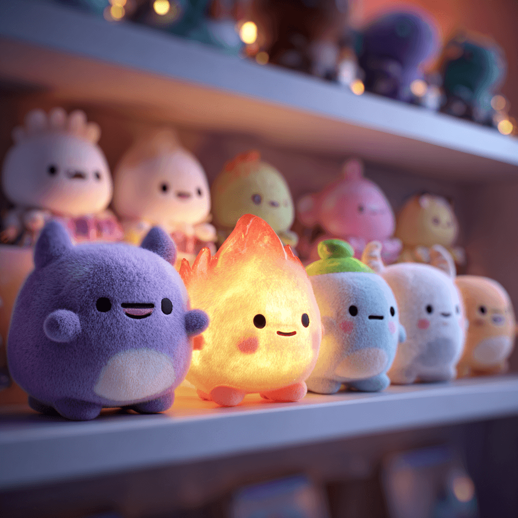 여러가지-색의-귀여운-인형들이-진열되어-있는-이미지