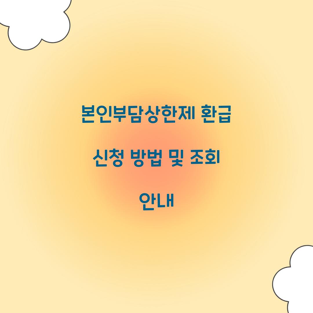 본인부담상한제 환급 신청