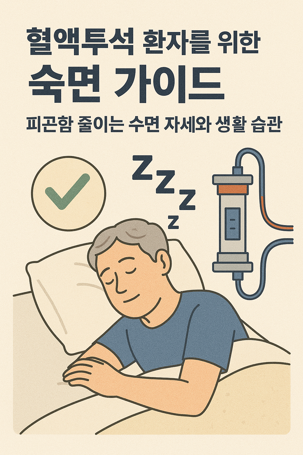 혈액투석 환자를 위한 숙면 가이드: 피곤함 줄이는 수면 자세와 생활 습관